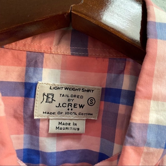J. Crew Factory Pink Plaid Button Down Shirt Small - Picture 3 of 7
